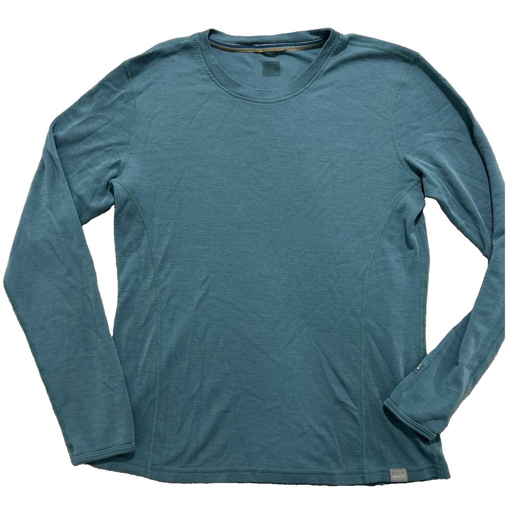 Meriwool Men's XL? Merino Wool Base Layer Top Teal Long Sleeve Shirt